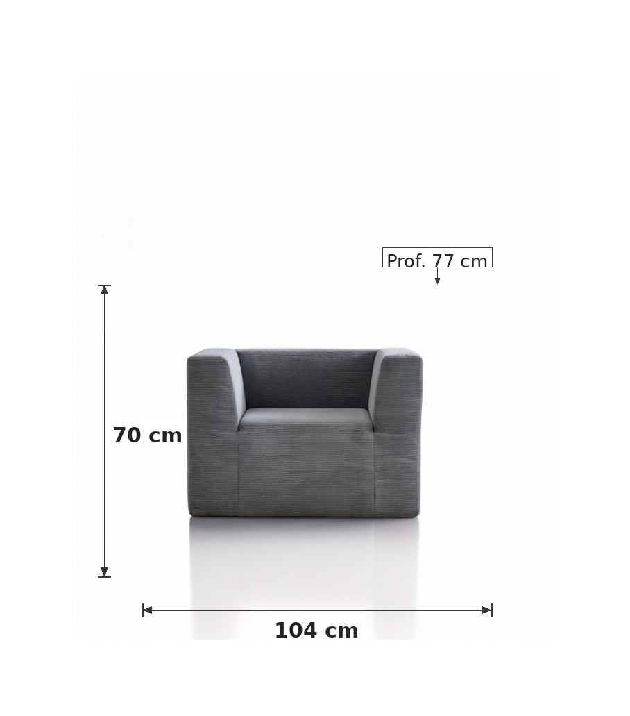 Fauteuil Compressé - Gris Foncé - Isya