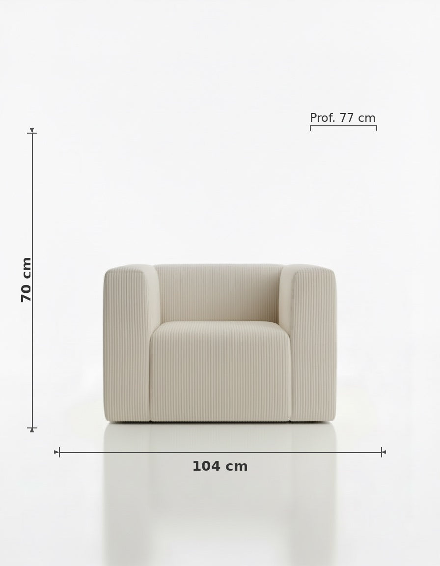Fauteuil Compressé - Blanc Cassé - Séréna