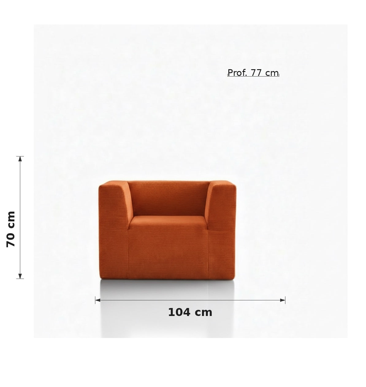 Fauteuil Compressé - Orange - Alma